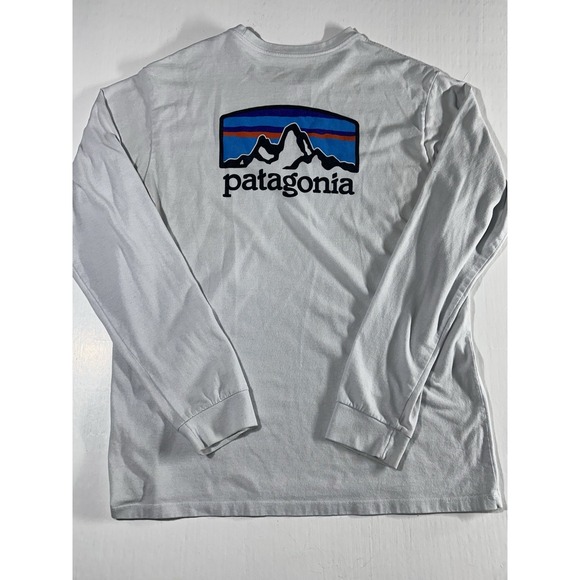 Patagonia Shirt Mens Medium White Long Sleeve Responsibili-Tee Regular Fit - Picture 6 of 10
